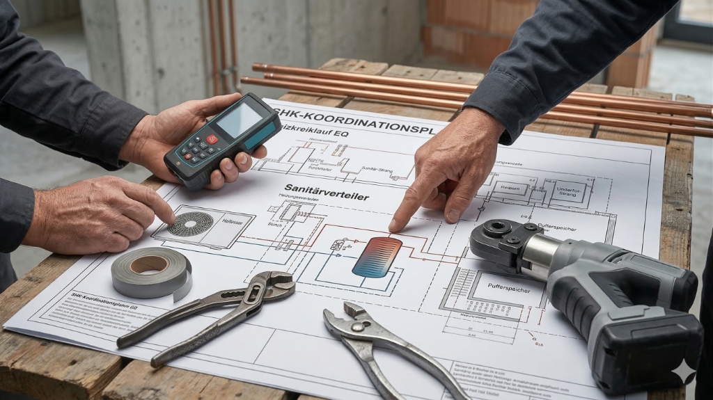 Teamarbeit und Koordination auf der Baustelle – Lauterbach SHK und Partnerbetrieb
